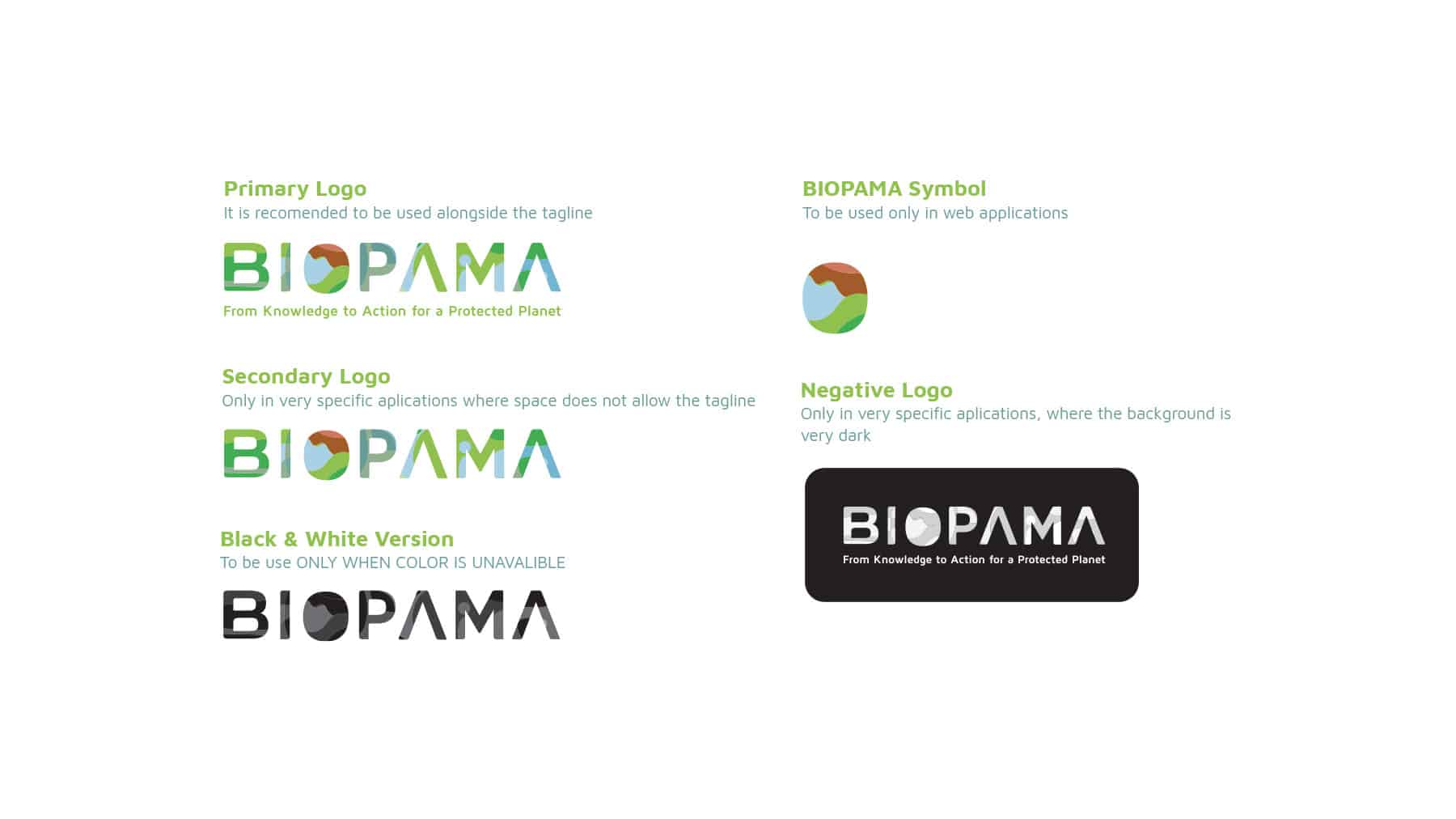 BIOPAMA - Branding and Development for Knowledge and Action — design work
